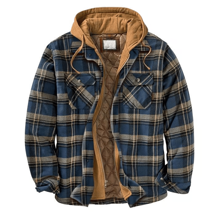 Outdoor Thick Plaid Casual Hoodie