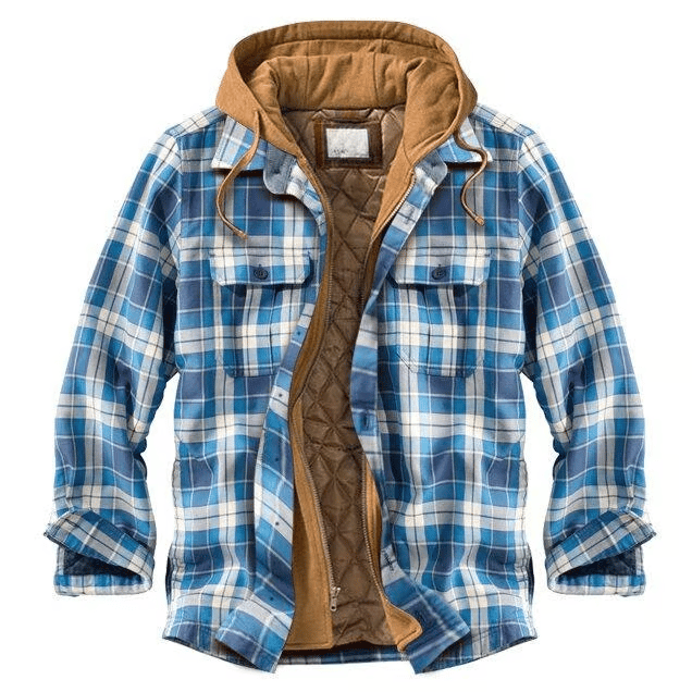 Outdoor Thick Plaid Casual Hoodie