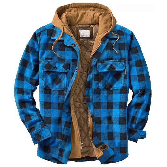 Outdoor Thick Plaid Casual Hoodie