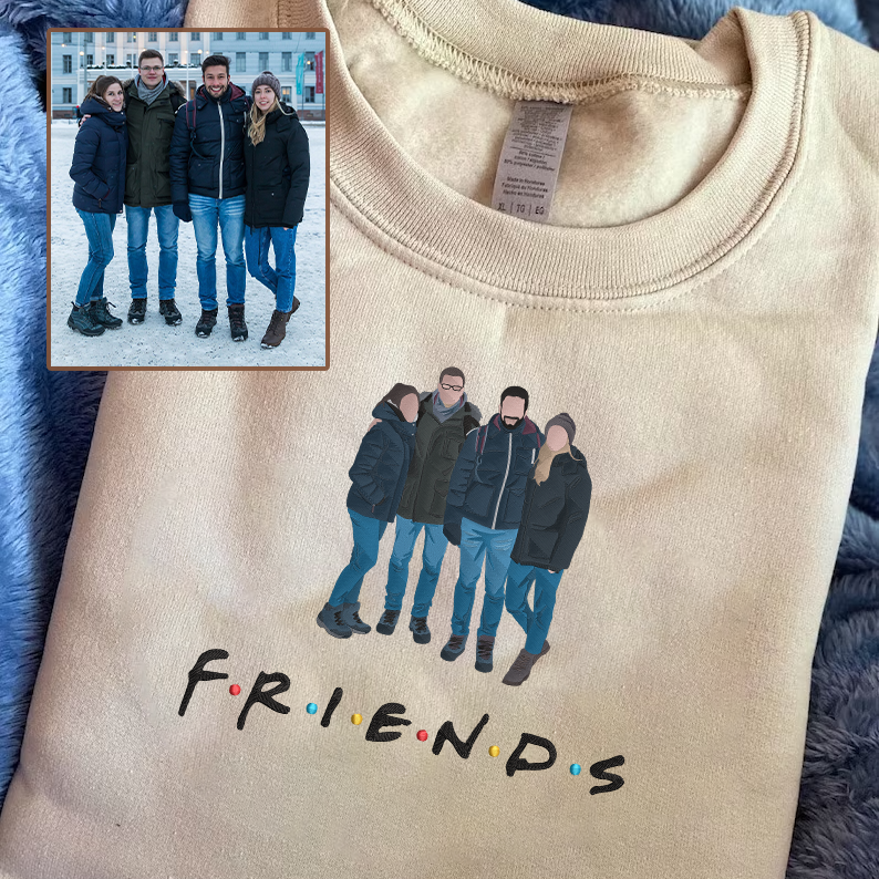 Personalized Embroidered Friends Hoodie Sweatshirt T-Shirt